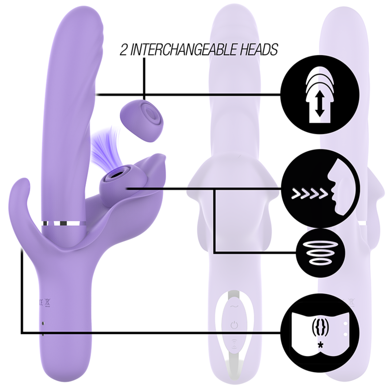 INTENSE - BILLIE VIBRADOR RECARREGÁVEL MULTIFUNÇÕES ROXO