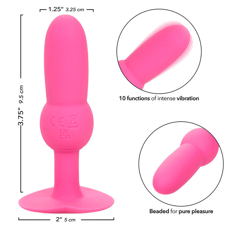 CALEXOTICS - FIRST TIME PLUG ANAL SONDA DE CONTAS 10 VIBRAÇÕES ROSA