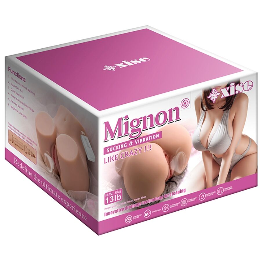XISE - MIGNON SUCKING MASTURBADOR DE VAGINA REALISTA COM VIBRAÇÃO E SUCÇÃO E CONTROLE REMOTO 6 KG