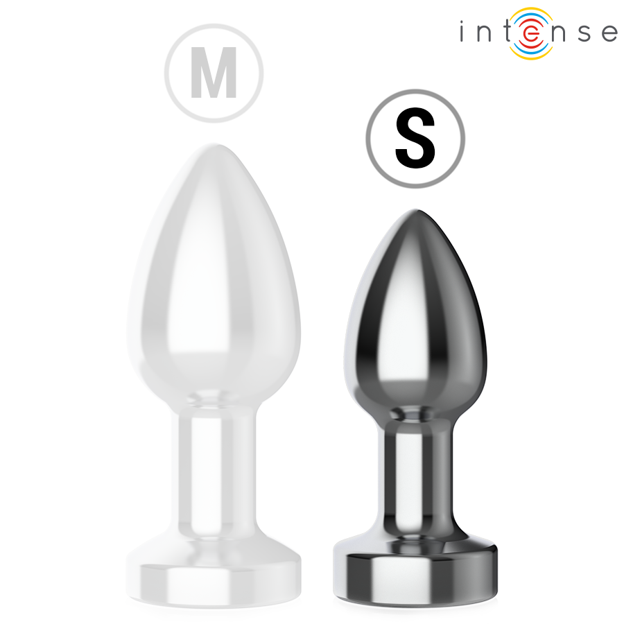 INTENSE - PLUG ANAL DE METAL VIBRANTE COM LUZES LED E CONTROLE REMOTO - TAMANHO S