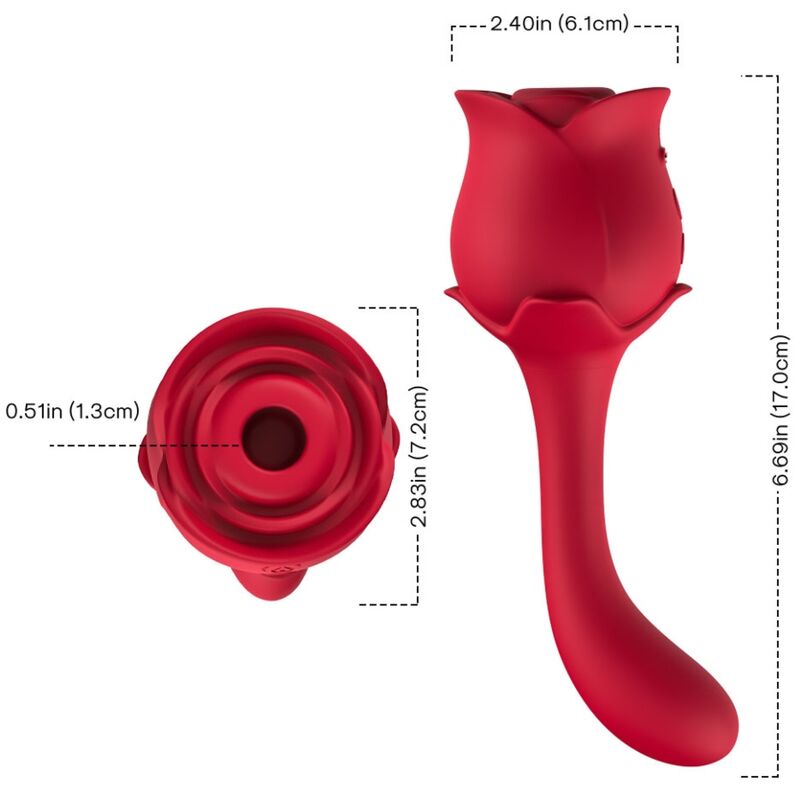 ARMONY - ROSELOVER LAMBENDO CLITÓRIS VIBRANTE E ESTIMULADOR VERMELHO