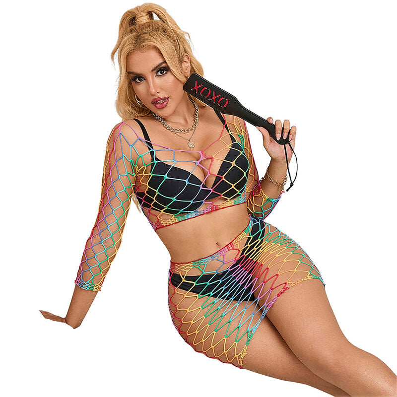 SUBBLIME - 952440 2 PEÇAS FISHNET CONJUNTO MANGA COMPRIDA ARCO-ÍRIS TAMANHO ÚNICO