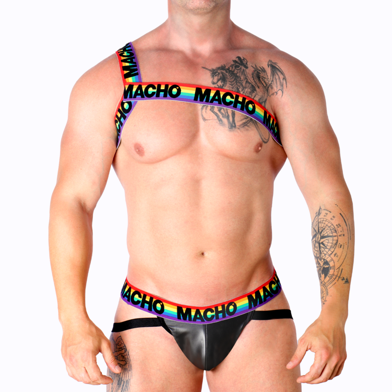 MACHO - ARNÊS ROMANO BRANCO S/M