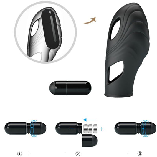 PRETTY LOVE - LICH SILICONE DEDO VIBRADOR PRETO