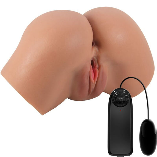 CRAZY BULL - VIBRADOR HAILEY BUTT COM CONTROLE REMOTO REALISTA DE VAGINA E ÂNUS