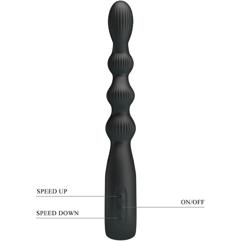 PRETTY LOVE - FEDERER VIBRADOR ANAL 12 VIBRAÇÕES PRETO