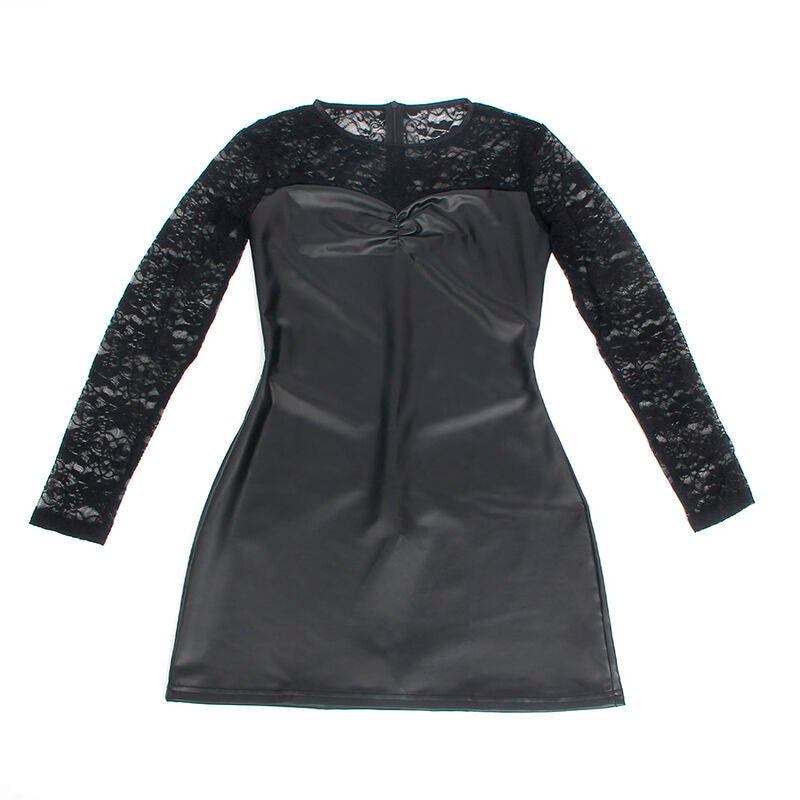 SUBBLIME - 955601 VESTIDO MANGA COMPRIDA COM RENDA PRETA L/XL