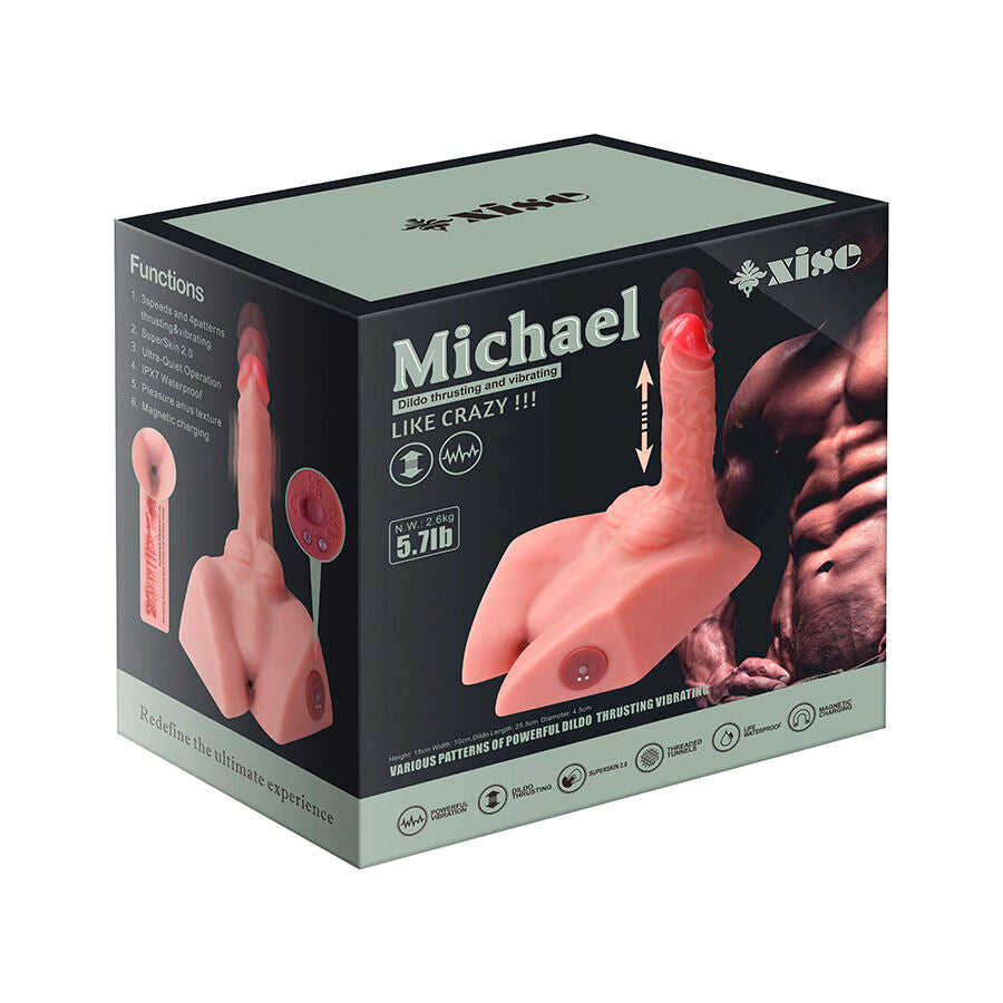 XISE - MICHAEL DILDO REALISTA E MASTURBADOR DE ÂNUS COM IMPULSIONAMENTO 15 CM