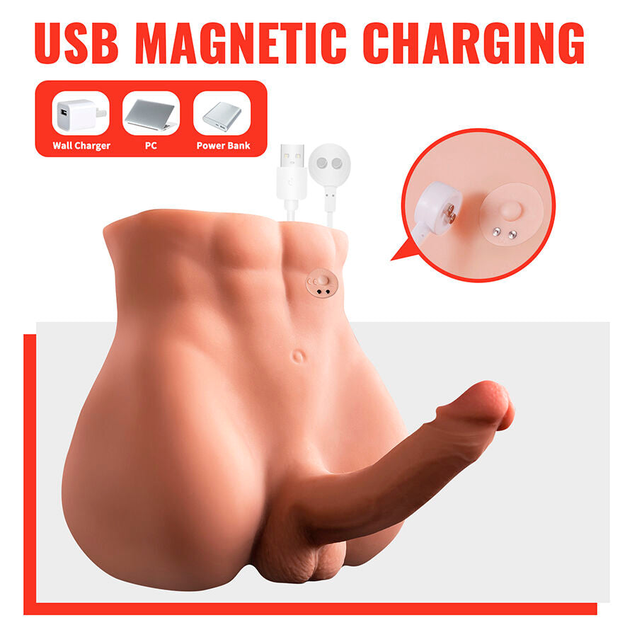XISE - BERTLETT DILDO ASS DILDO REALISTA E ÂNUS MASTURBADOR POSIÇÃO FRONTAL COM IMPULSIONAMENTO 18 CM