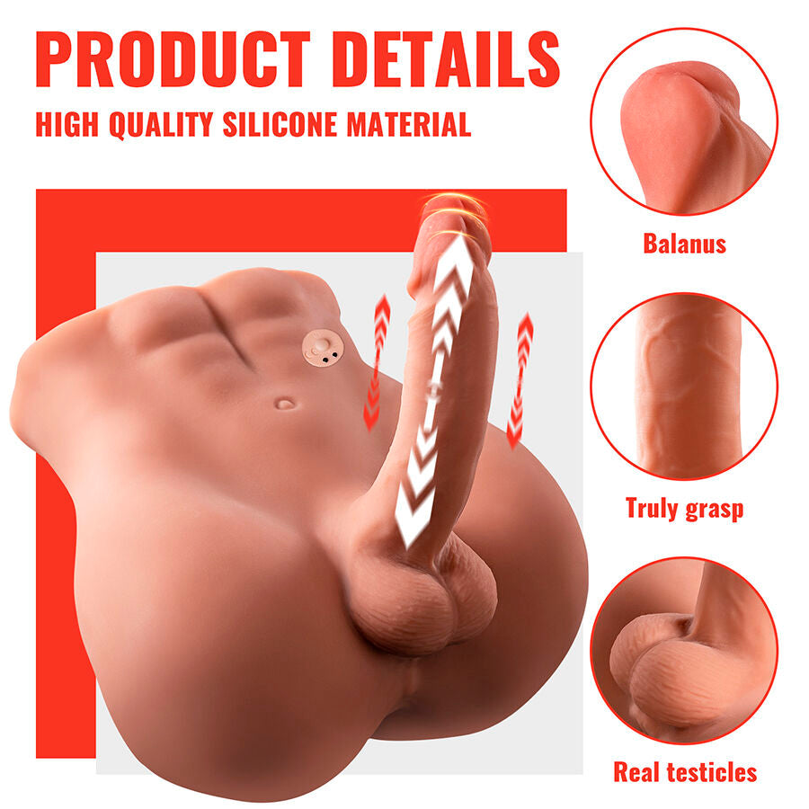 XISE - BERTLETT DILDO ASS DILDO REALISTA E ÂNUS MASTURBADOR POSIÇÃO FRONTAL COM IMPULSIONAMENTO 18 CM
