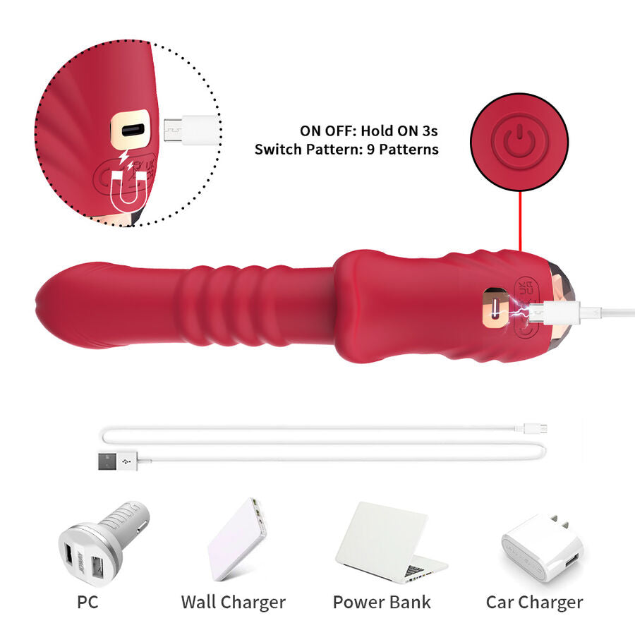 ARMONY - POINT A ESTIMULANTE VIBRADOR DILDO VERMELHO