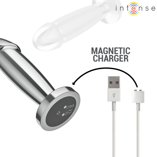 INTENSE - PLUG ANAL 10 VIBRAÇÕES DILDO DE METAL COM CONTROLE REMOTO S