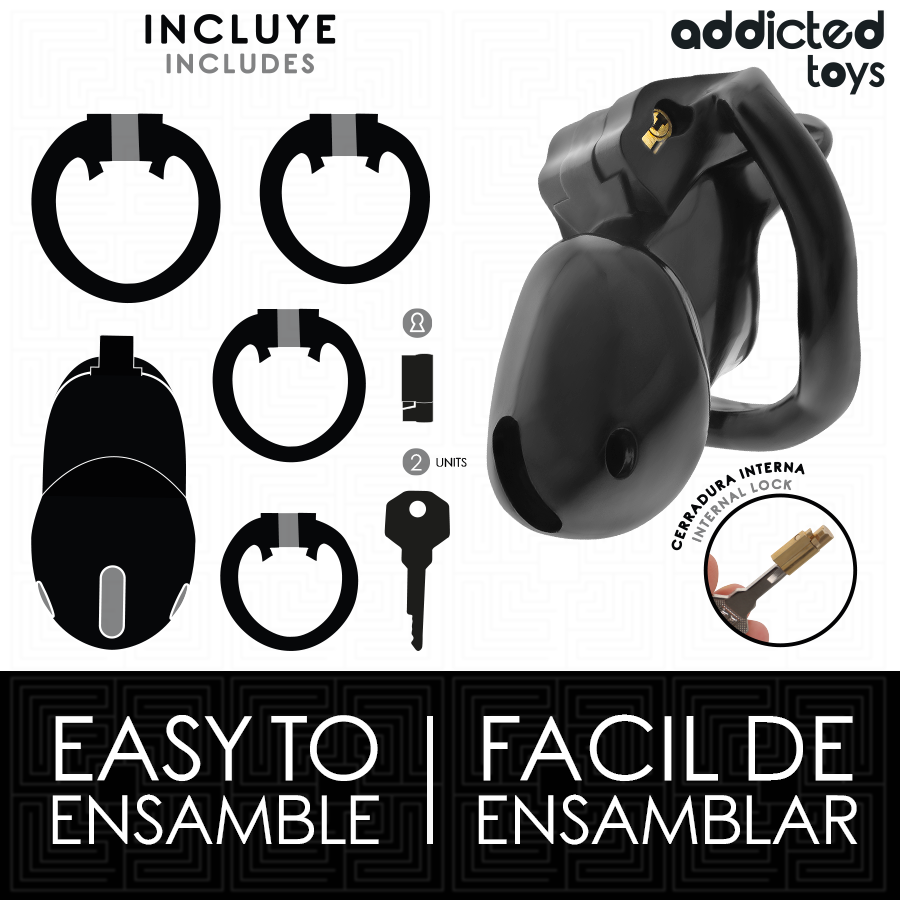 ADDICTED TOYS LOCKED - GAIOLA PARA PÊNIS CELL MINDNIGHT TAMANHO S 4.8 CM