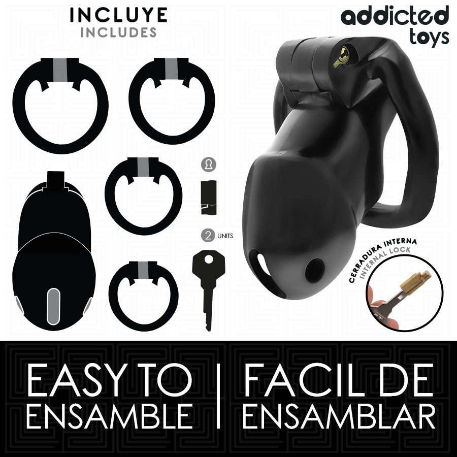 ADDICTED TOYS LOCKED - GAIOLA PARA PÊNIS CELL MINDNIGHT 4.2 CM TAMANHO M