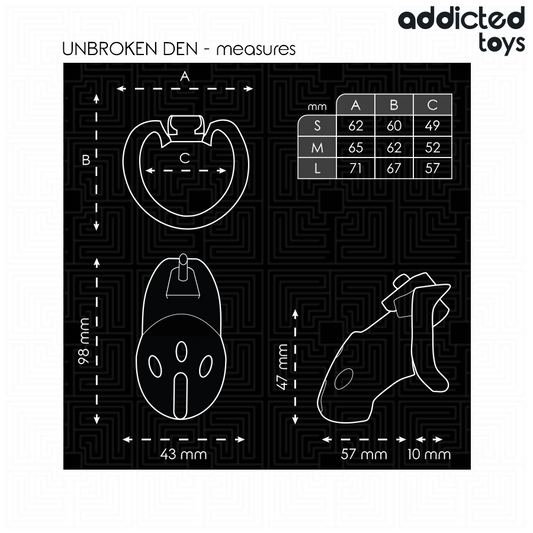 ADDICTED TOYS LOCKED - GAIOLA DE PÊNIS DEN INQUEBRÁVEL 9,8 CM