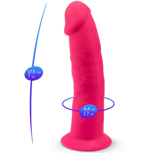 SILEXD - MODELO 2 PÊNIS REALÍSTICO PREMIUM SILEXPAN SILICONE FÚCSIA 19 CM