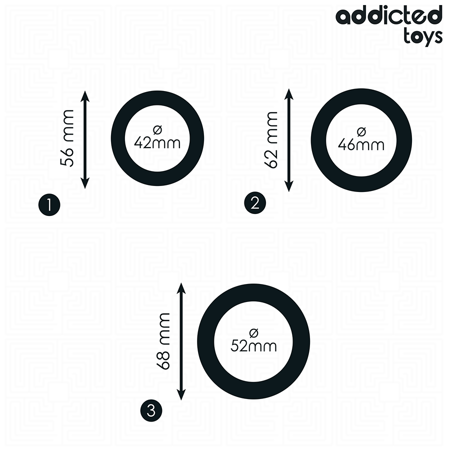 ADDICTED TOYS - CONJUNTO DE ANÉIS PLANOS DE SILICONE