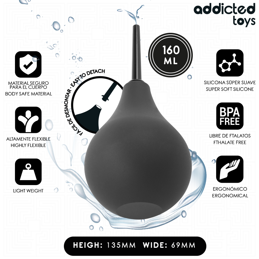 ADDICTED TOYS - LIMPADOR ANAL DE VIAGEM TAMANHO M 160 ML
