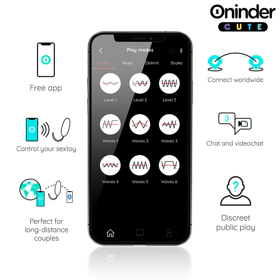 ONINDER CUTE - OVO DE SILICONE VIBRO-GIRATÓRIO LOVE PLEASURE - APLICATIVO MUNDIAL GRATUITO