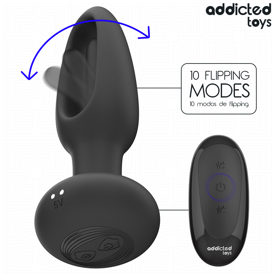 ADDICTED TOYS - PLUG ANAL COM LÍNGUA VIBRATÓRIA E CONTROLE REMOTO