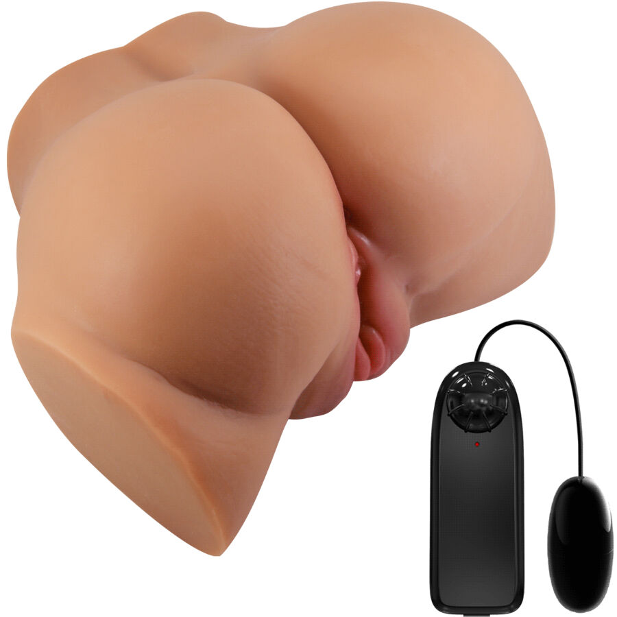 CRAZY BULL - VIBRADOR ASS EMILIA COM CONTROLE REMOTO REALISTA DE VAGINA E ÂNUS