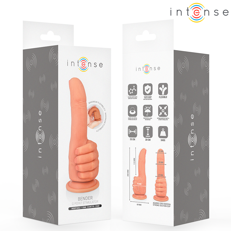INTENSE - BENDER ESTIMULADOR DE PONTO G MÃO FLEXÍVEL 11,3 CM