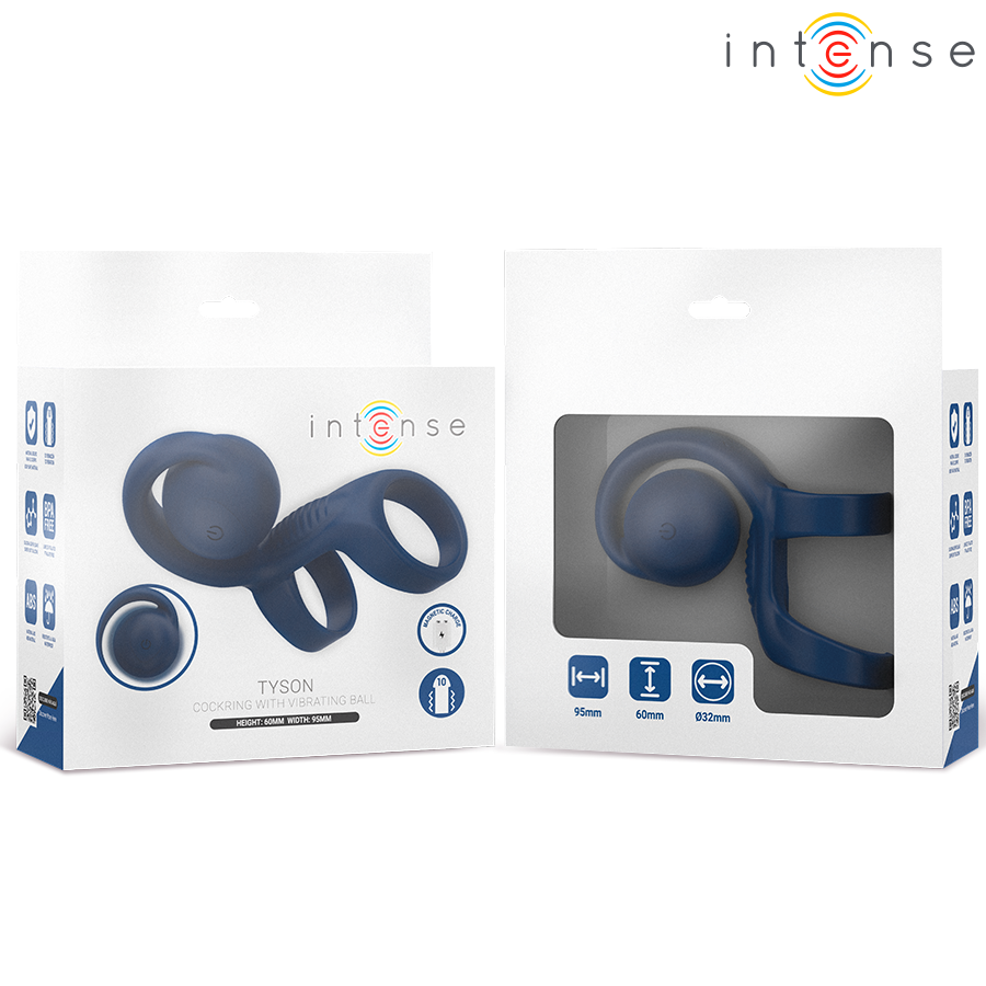 INTENSE  - ANEL PENIANO TYSON COM BOLA VIBRATÓRIA Ø 3,2 CM