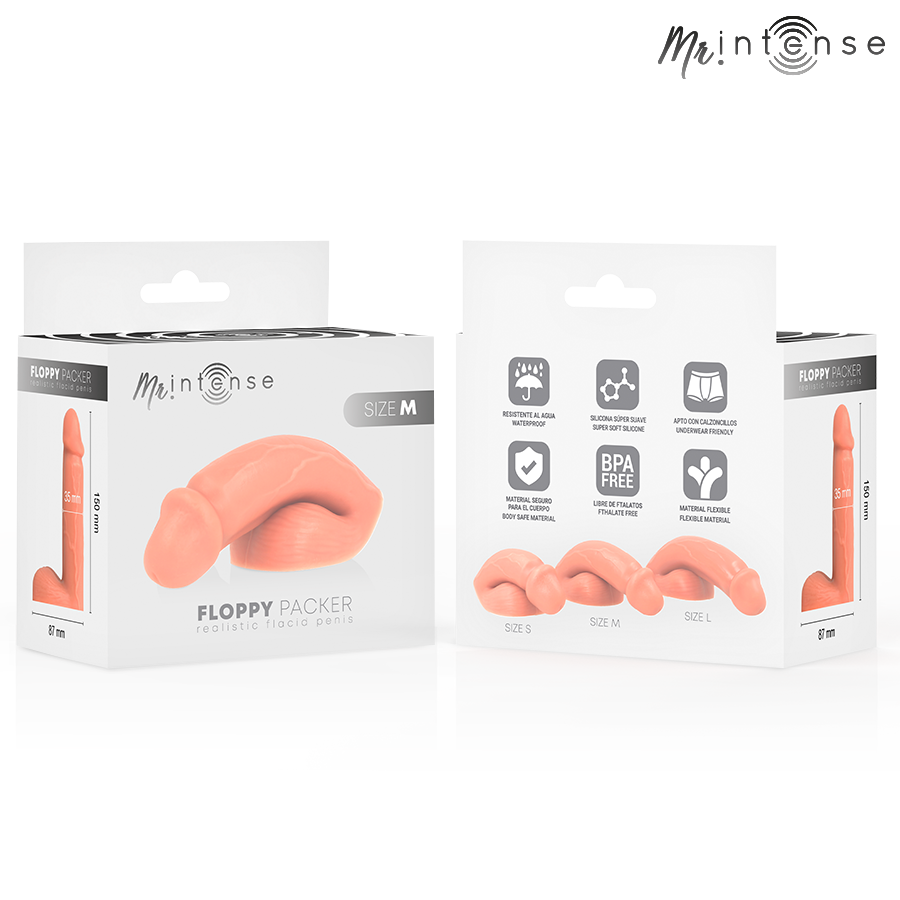 MR INTENSE - FLOPPY PACKER PÊNIS FLACIDO REALISTA COM TESTÍCULOS TAMANHO M