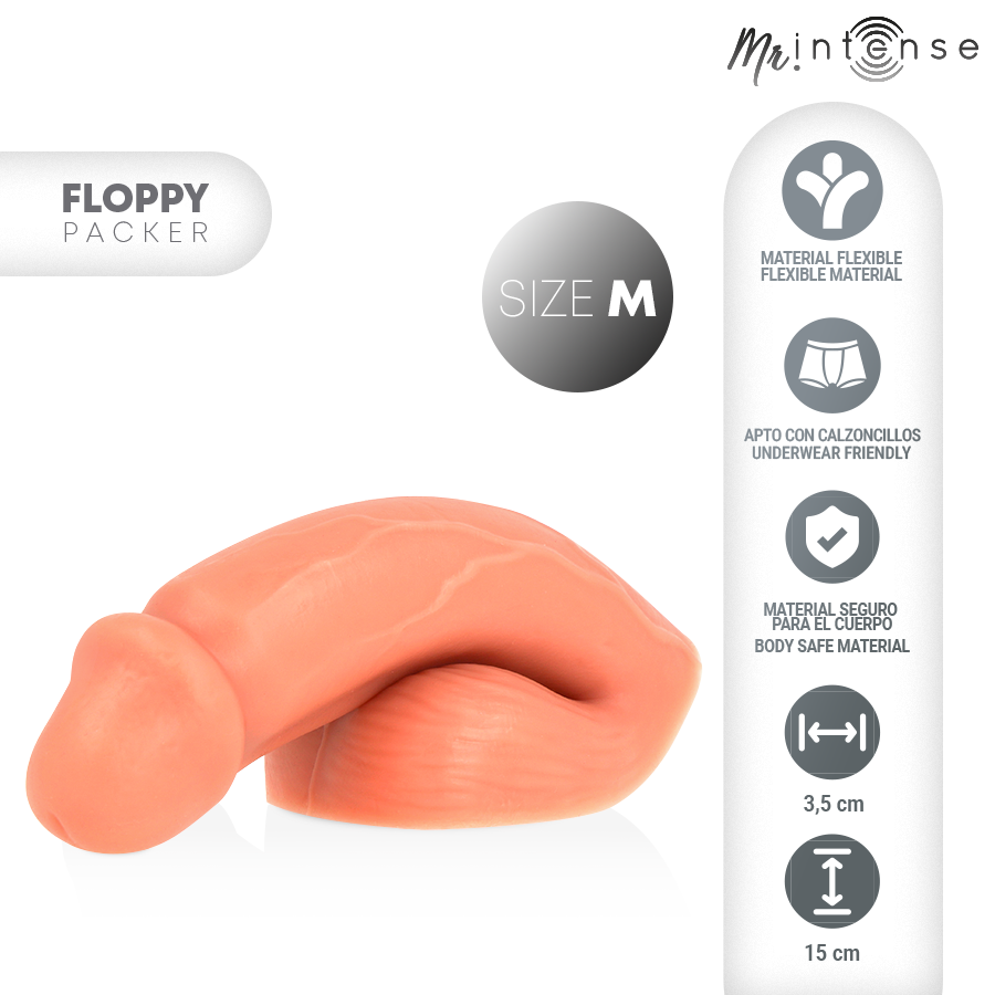 MR INTENSE - FLOPPY PACKER PÊNIS FLACIDO REALISTA COM TESTÍCULOS TAMANHO M