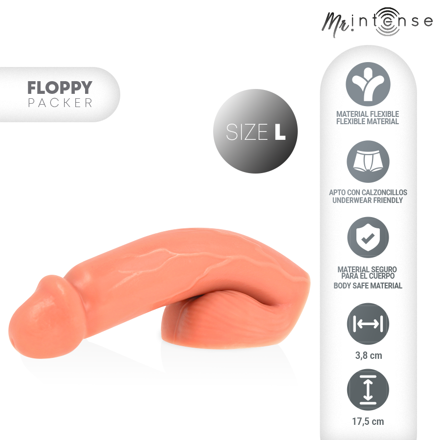 MR INTENSE - FLOPPY PACKER PÊNIS FLACIDO REALISTA COM TESTÍCULOS TAMANHO L