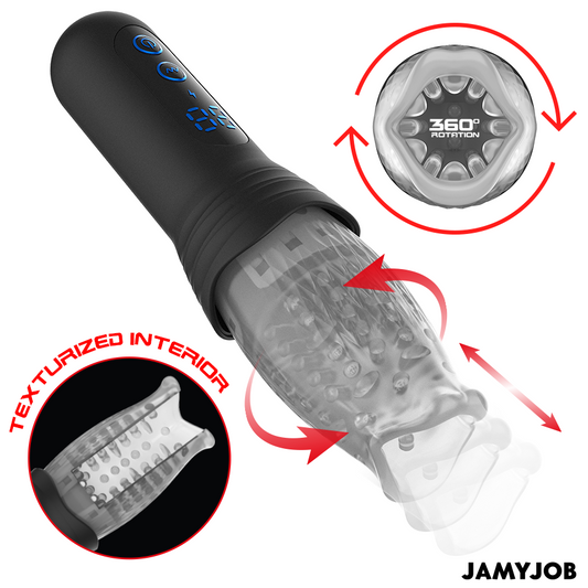JAMYJOB - SPINJOB 2.0 MASTURBADOR COM EMPURRAÇÃO E ROTAÇÃO