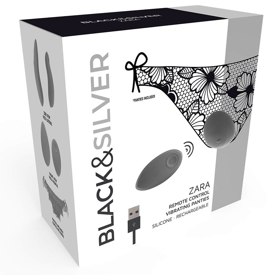 BLACK&SILVER - ESTIMULADOR DE CONTROLE REMOTO ZARA COM CUECA GRÁTIS