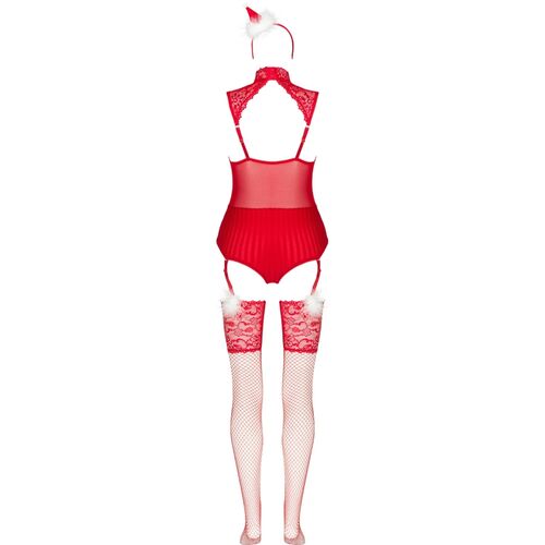 LIVCO CORSETTI FASHION - LIMPID SNOWFLAKES LC 90604 BODY + MEIAS + TIARA DE NATAL TAMANHO S/M